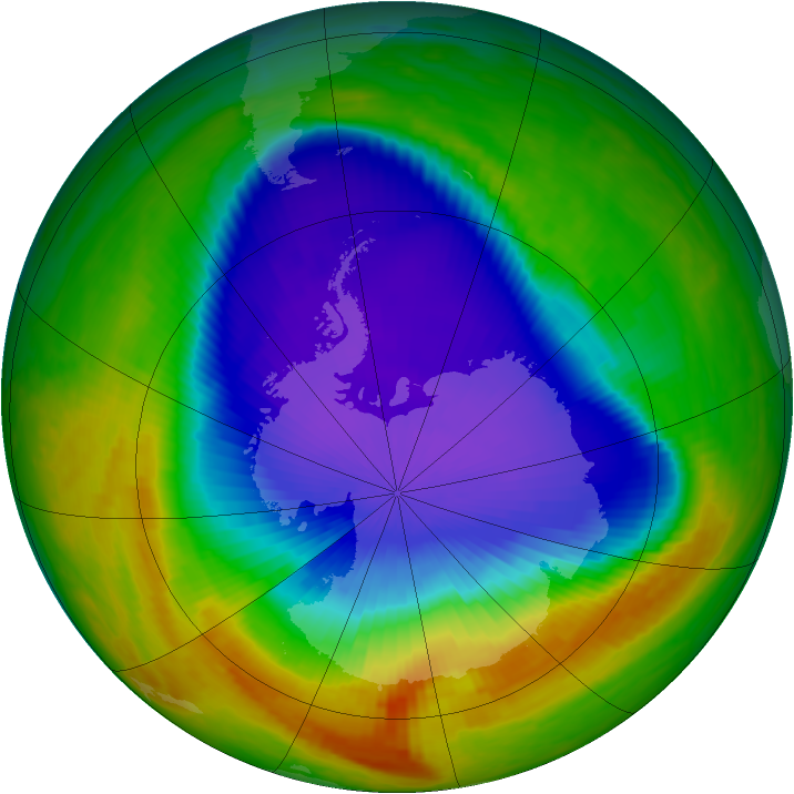 Antarctic ozone map for 12 October 2000